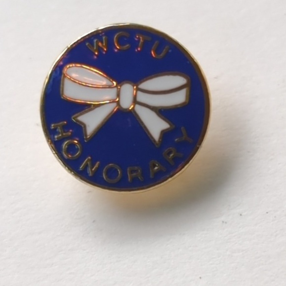 RARE Antique Woman's Christian Temperance‎ Union WCTU Honorary Blue Enamel Pin